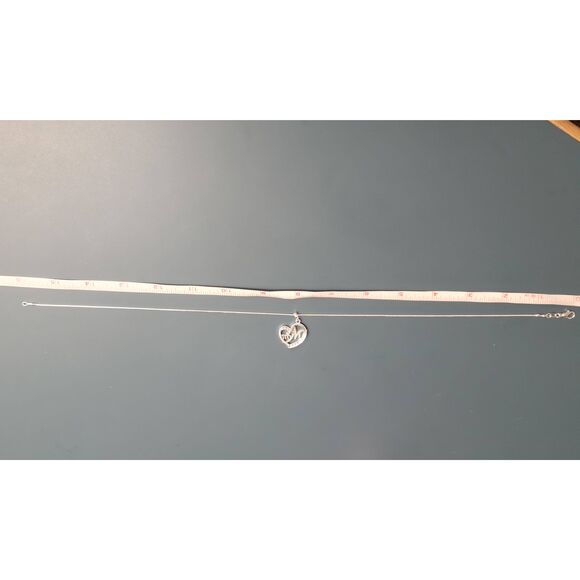 Mom Mother Sterling Silver 925 Heart Gem Pendant on Snake Rope Chain Necklace - Picture 9 of 14